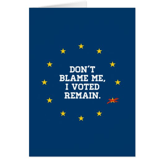 BREXIT - Don't Blame Me I voted Remain - - (Front)