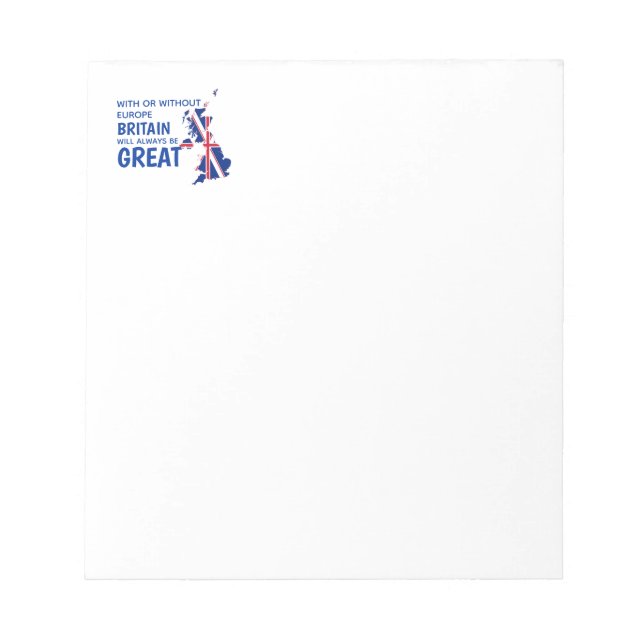 BREXIT GREAT BRITAIN EUROPE NOTEPAD (Front)