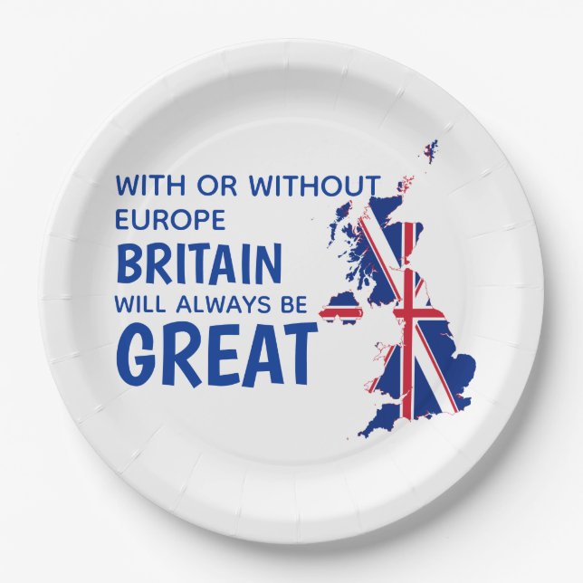 BREXIT GREAT BRITAIN EUROPE PAPER PLATES (Front)