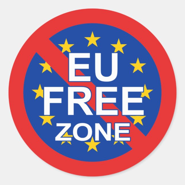 Brexit - Leave Supporters, EU Free Zone Classic Round Sticker (Front)