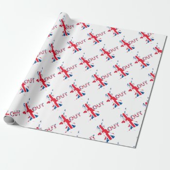 Brexit Out Union Jack Wrapping Paper by Bubbleprint at Zazzle