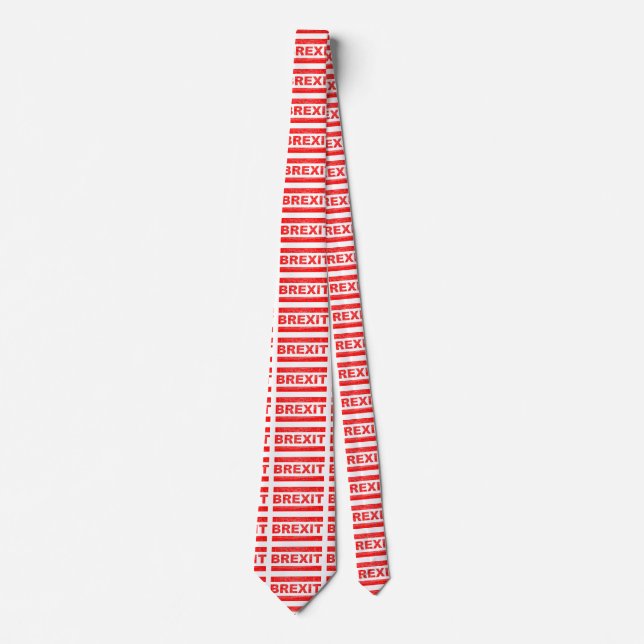 Brexit Red Stamp Neck Tie (Front)