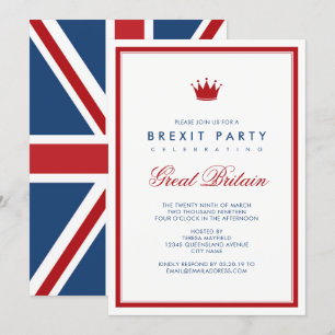 Brexit Union Jack Independence Party Invitation
