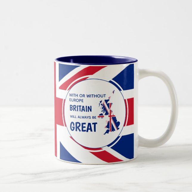 BREXIT UNION JACK Patriotic Britain Always Great Two-Tone Coffee Mug (Right)