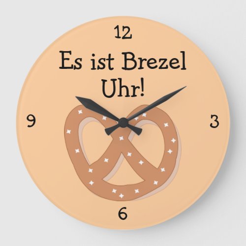 Brezel Uhr Pretzel OClock Oktoberfest Fun Large Clock