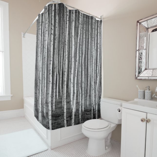Brezový grove birch trees, russia shower curtain (In Situ)