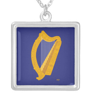 Brian Boru Harp - Symbol of Ireland Silver Plated Necklace