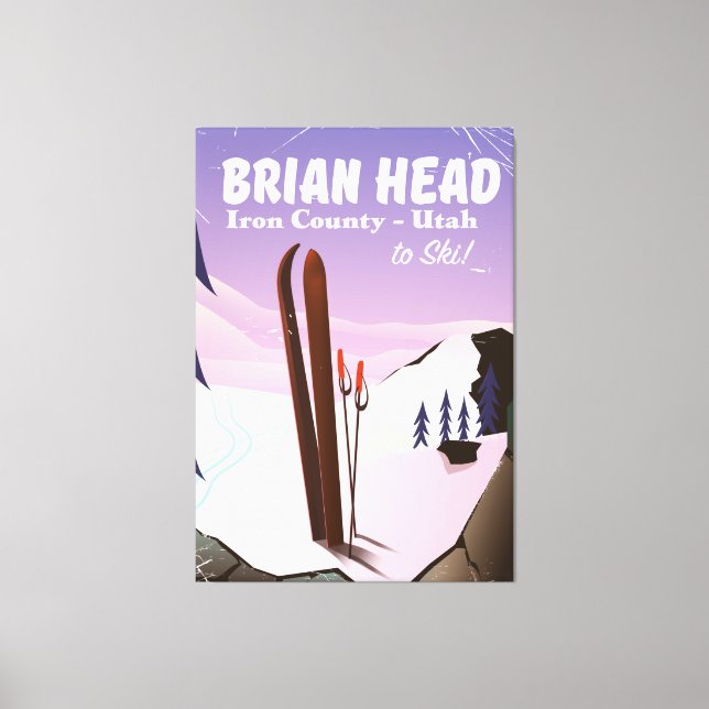 Brian Head, Iron county Utah, USA Ski poster Canvas Print (Front)