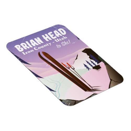 Brian Head Iron county Utah USA Ski poster Magnet