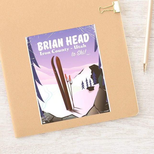 Brian Head, Iron county Utah, USA Ski poster Sticker (Notebook)
