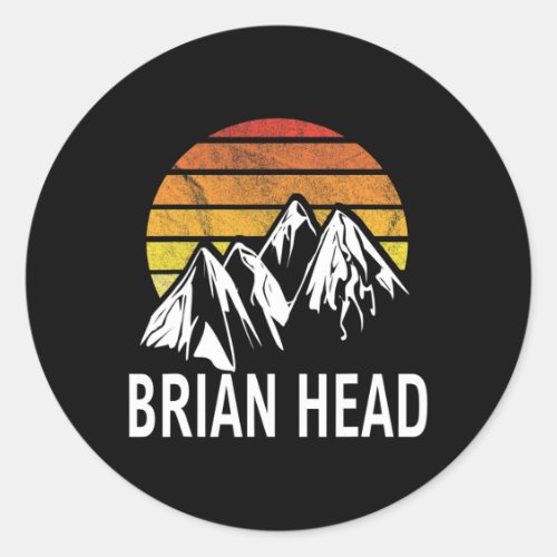 Brian Head Iron County Utah Usa Ski Resort Snowboa Classic Round Sticker
