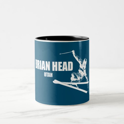 Brian Head Resort Utah Skier Two_Tone Coffee Mug