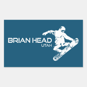 Brian Head Resort Utah Snowboarder Rectangular Sticker