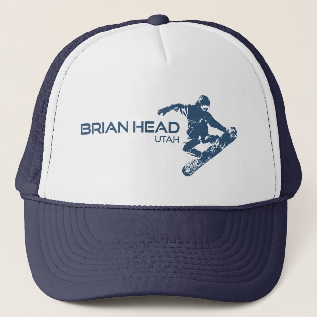 Brian Head Resort Utah Snowboarder Trucker Hat (Front)