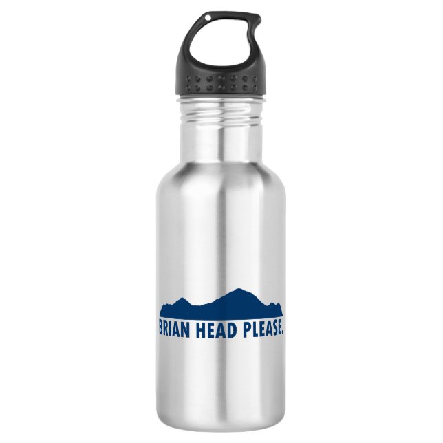 Brian Head Utah Please Stainless Steel Water Bottle (Front)