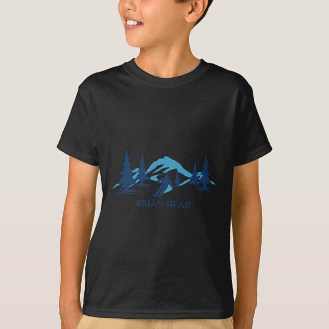 Brian Head Utah Ski Resort Skiing Skier  T-Shirt (Front)