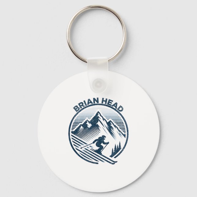 Brian Head Utah Ski Resort Winter Skiing _1  Keychain (Front)