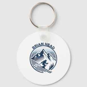 Brian head utah ski resort winter skiing keychain