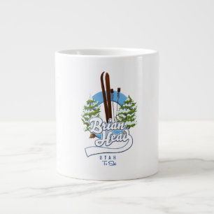 Brian Head Utah to ski logo Giant Coffee Mug