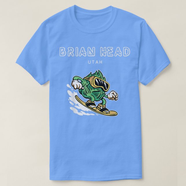 Brian Head UtahFunny Snowboarding Beer Hops  T-Shirt (Design Front)
