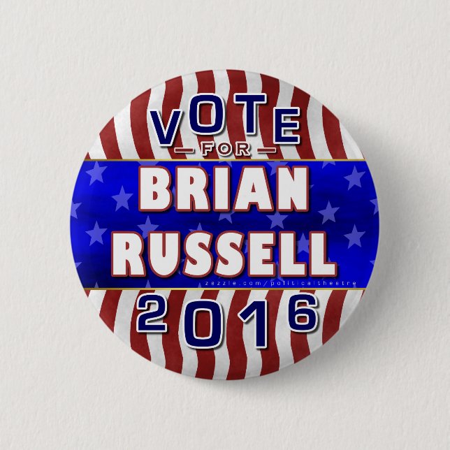 Brian Russell President 2016 Election Republican Button (Front)