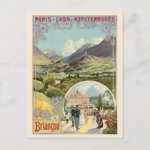 Briancon France Vintage Poster 1901 Postcard