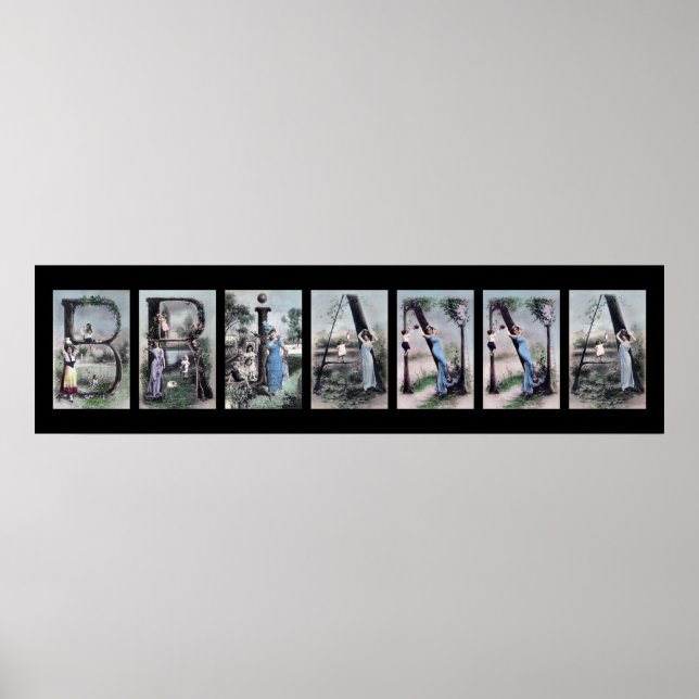 BRIANNA Alphabet Letter Name Art Poster (Front)