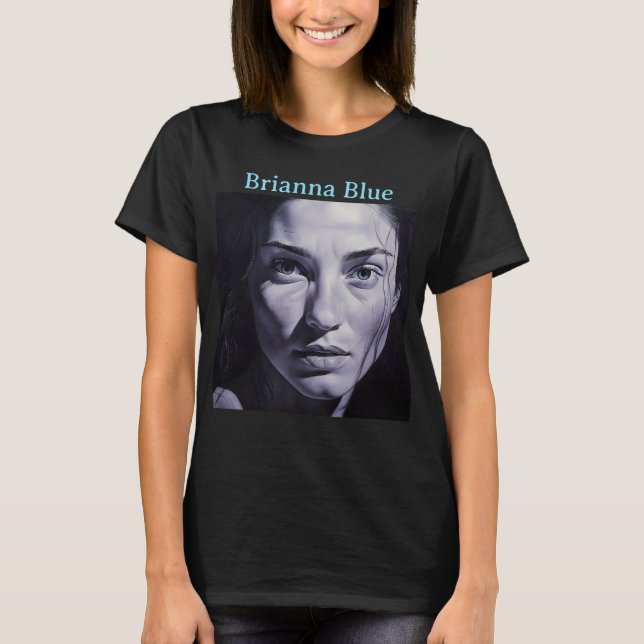 “Brianna Blue” Women In Charcoal T-Shirt (Front)