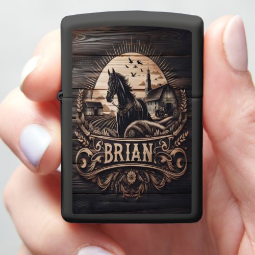 Brians Farm Horse Zippo Lighter