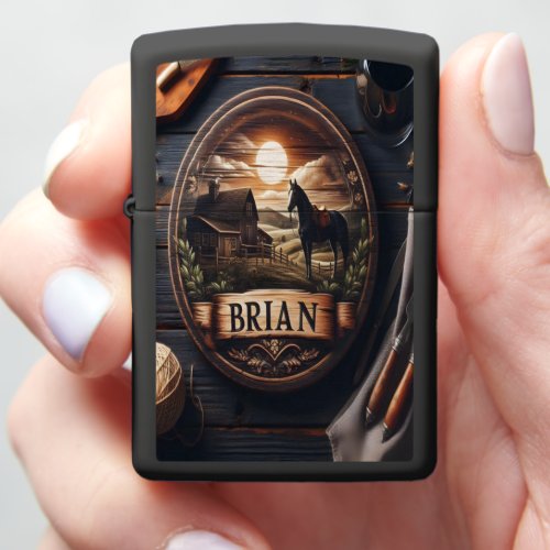 Brians Farmhouse Sunset Zippo Lighter