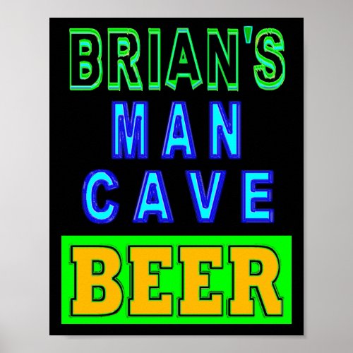 Brians Man Cave Beer Poster