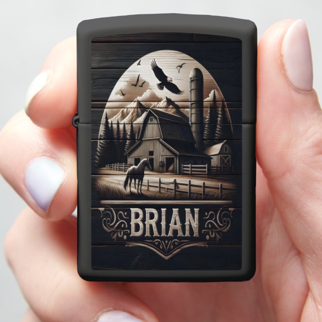 Brian's Mountain Farm Zippo Lighter (In Hand)