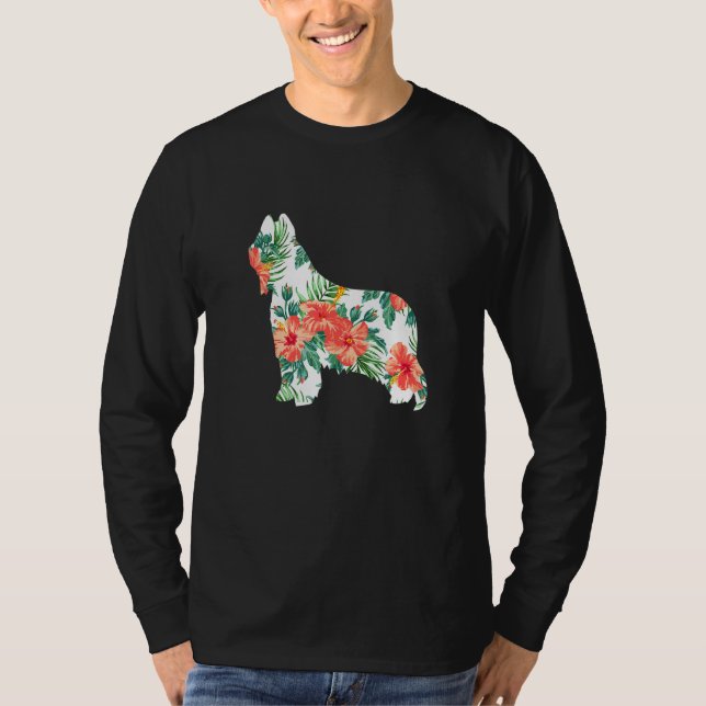 Briard Aloha Hawaiian Dog T-Shirt (Front)