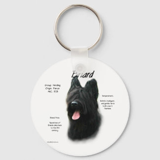 Briard (black) History Design Keychain
