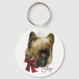 Briard Christmas Gifts Keychain