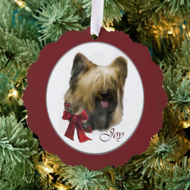 Briard Christmas Gifts Ornament Card (Insitu (Tree))