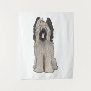 Briard Cute Cartoon Dog Tapestry