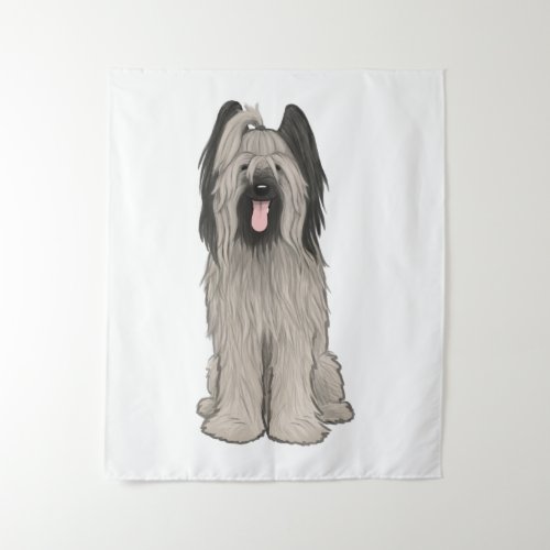 Briard Cute Cartoon Dog Tapestry