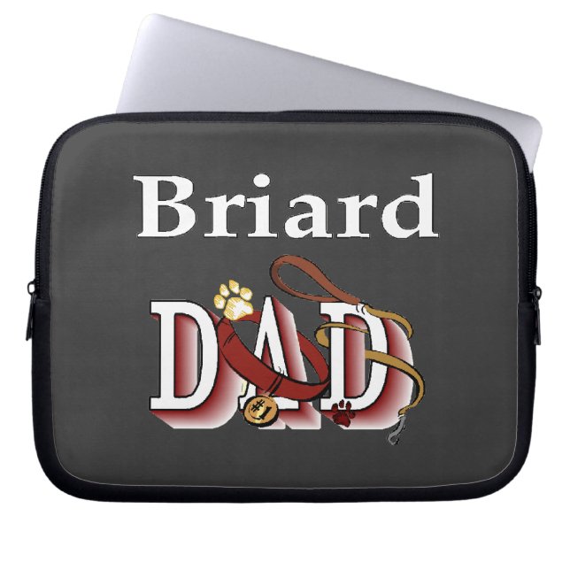 Briard Dad Laptop Sleeve (Front)