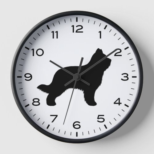 Briard Dog Breed Silhouette Clock