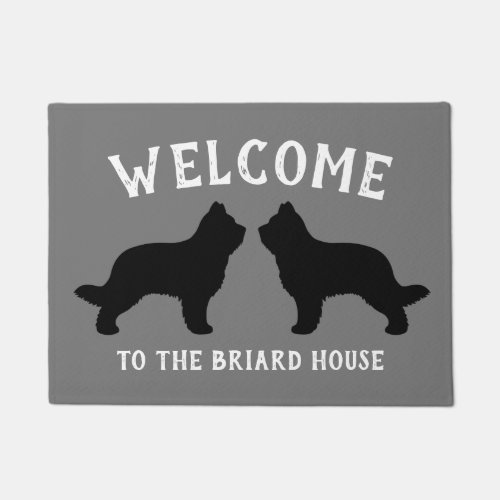 Briard Dog Breed Silhouettes Custom Doormat