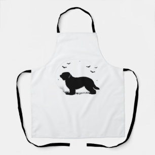 Briard Dog – Halloween Moon Silhouette Oversized T Apron