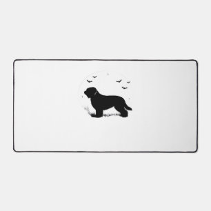 Briard Dog – Halloween Moon Silhouette Oversized T Desk Mat