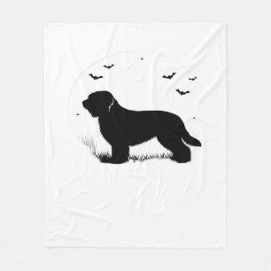 Briard Dog – Halloween Moon Silhouette Oversized T Fleece Blanket