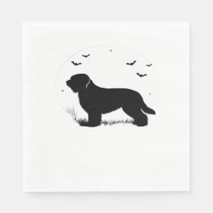 Briard Dog – Halloween Moon Silhouette Oversized T Napkins