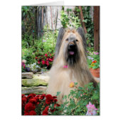 Briard Dog in Flower Garden (Front)