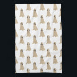 Briard Dog Pattern Kitchen Towel<br><div class="desc">I love this sweet pattern of a briard dog watercolor illustration because it's classic enough to serve as a neutral, yet pops as a stand alone piece! It's the perfect addition to any family room, nursery, office, or even the man cave! Cuddle up to your best bud. To see more...</div>
