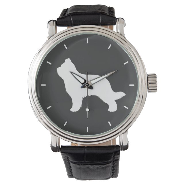 Briard Dog Silhouette Watch (Front)