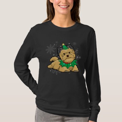 Briard Dog  Woman Christmas Tree Dog T-Shirt