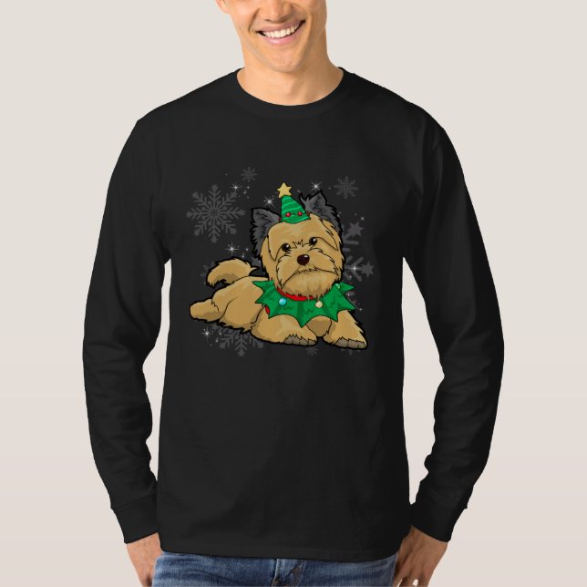 Briard Dog  Woman Christmas Tree Dog T-Shirt (Front)